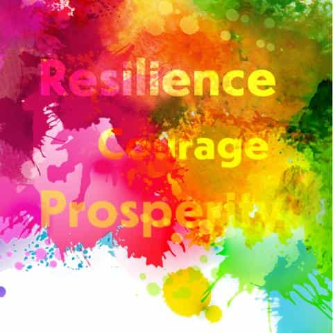 Vibrant watercolor designs in rainbow colors with the text "Build a more fulfilling life in 2026"
