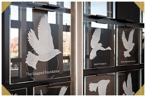 The Doves in Flight Tribute Wall